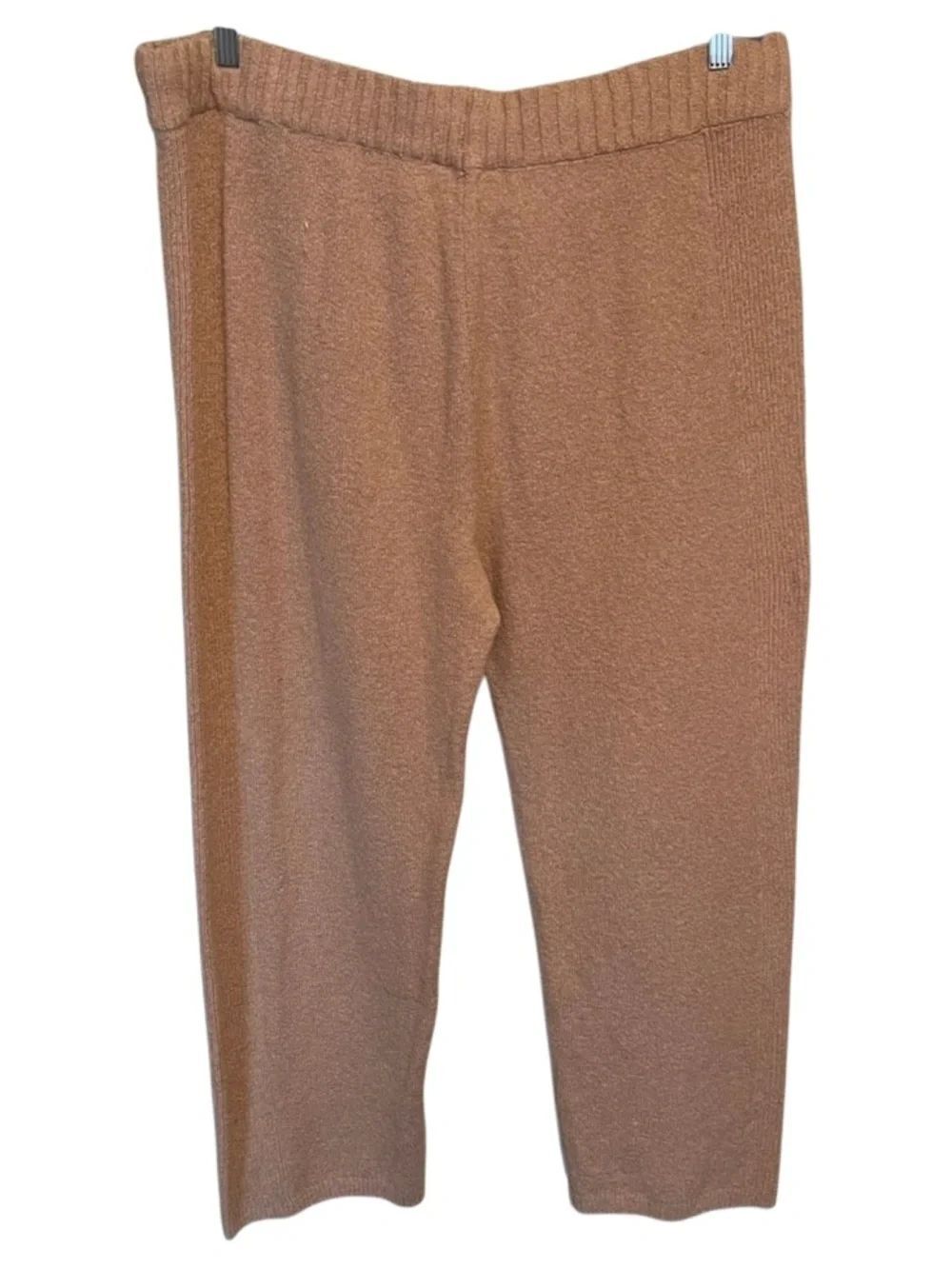 Time and Tru Knit Sweater Pants XL (16-18) Camel Tan Wide Leg Lounge Pants NWT - Picture 4 of 4